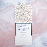 Exquisite Laser Cut Pocket Wedding Invitation Cards